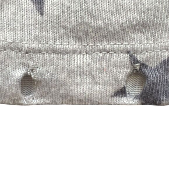 Disney Women’s Medium Pajama Top Gray Stars Mickey Mouse Long Sleeve Pullover - Picture 4 of 6